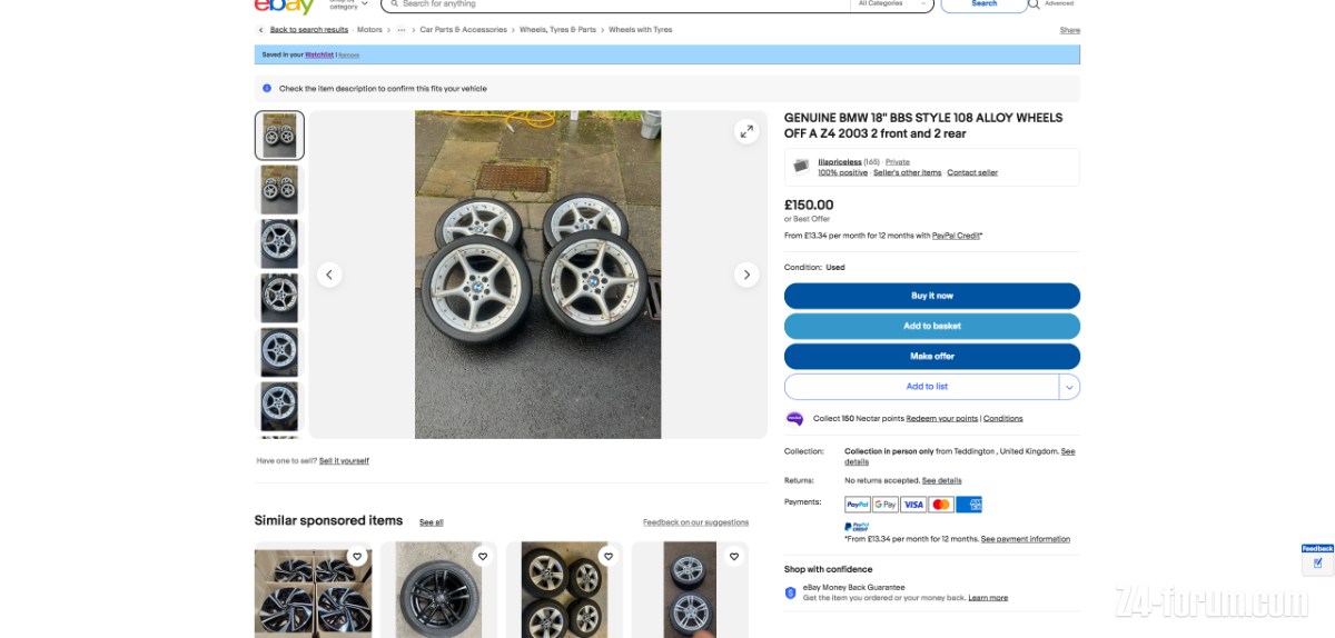 Screenshot 2024-03-10 at 09-31-56 GENUINE BMW 18'' BBS STYLE 108 ALLOY WHEELS OFF A Z4 2003 2 front and 2 rear eBay.png
